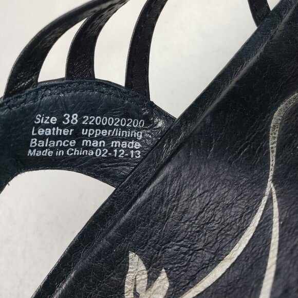 Dansko Dana Strappy Wedge Sandal Women 7.5-8 38 Black Leather Slingback Open Toe - Picture 9 of 10